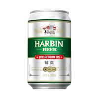 百威英博 精酿哈尔滨啤酒 醇爽 330ml*24听