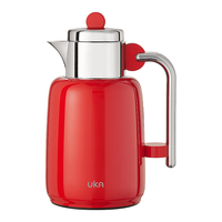 UKA幻悦保温壶家用大容量暖壶玻璃内胆热水瓶茶壶杯 红1L 红色 1L【红胆玻璃+48小时保温】