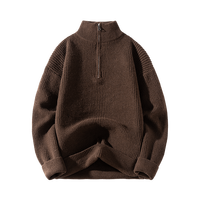 七面 SEVEN 七面 男士针织衫 宽松落肩厚款拉链领