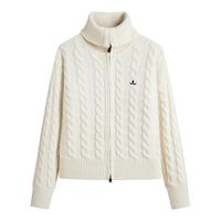 Navigare意大利小帆船绞花毛衣女士2025秋季针织开衫外套