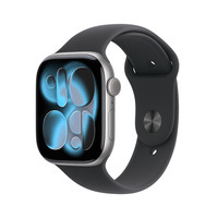 苹果 Apple Watch Series 11 智能手表 GPS版 46mm 深空灰色 铝金属 黑色运动型表带 S/M