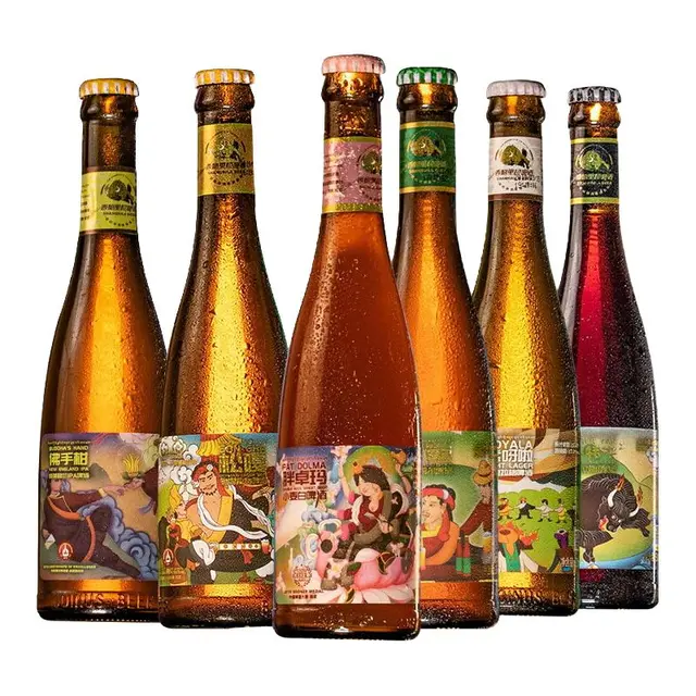 Shangri-la 香格里拉 藏式艾尔香格里拉精酿青稞啤酒胖卓玛IPA松嘎黑牦牛黑啤高度精酿啤酒 6瓶6款组合装