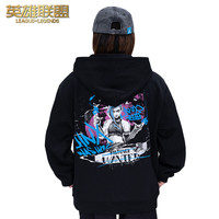 英雄联盟 PC 《英雄联盟》双城之战金克丝涂鸦风休闲卫衣 男女同款 M 黑色