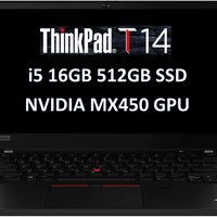 联想 Lenovo ThinkPad T14 Gen 2 14 英寸全高清商务笔记本电脑i5-1135G7,16GB 内存,512GB,MX450