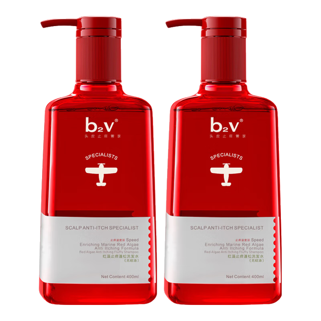 B2V 红藻止痒柔润洗发水 380ml*2瓶