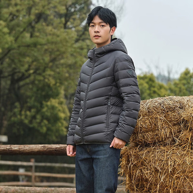 坦博尔 轻薄羽绒服男短款保暖时尚外套男士羽绒服