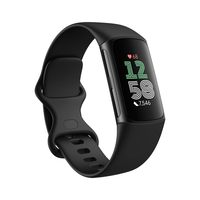 fitbit Charge 6智能运动手环 iOSAndroid兼容 多功能健身助手GPS心率监测 黑曜石色黑色 含大小号表带