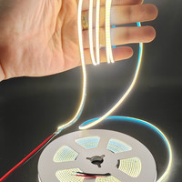 淦新3mm超窄cob灯带自粘超薄12v柔性家用装饰汽车模型高显指线性灯条 暖光 12V3MM宽COB灯带【0.5米一