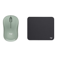 logitech/罗技 静音 无线鼠标+无线微型接收器+鼠标垫 绿色