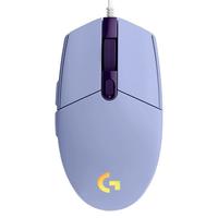 logitech/罗技 RGB 有线游戏鼠标+大桌垫 紫色