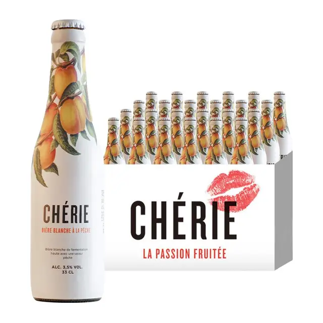 奢莉cherie 樱桃味/覆盆子味小麦啤酒比利时进口精酿水果味啤酒 桃子味