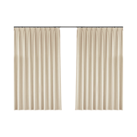 金蝉窗帘家用遮光客厅卧室双面雪尼尔高遮光窗帘挂钩式 奶油色110*180