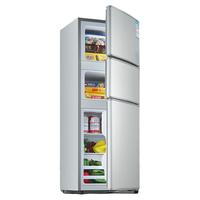 奥克斯 AUX 三开门冰箱 74L 银色 上冷冻下冷藏 中门软冷冻