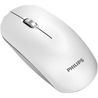 飞利浦（PHILIPS） 无线鼠标可充电式办公家用静音台式电脑笔记本通用女生男士便携式蓝牙鼠标双模 白色（电池版）