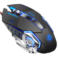 沃野 机械蛇 静音升级版 有线鼠标 3200DPI 磨砂黑