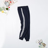 藏青色校服裤子小学生两条杠深蓝女童藏蓝儿童冬季加绒男童运动裤