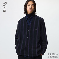 优衣库合作款/男装女装摇粒绒宽松印花开衫/长袖25秋冬新款484125 09 黑色