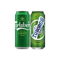 Carlsberg 嘉士伯 啤酒 拉格 清爽爽口 源自丹麦 拉格组合500ml特醇*6+乐堡*8