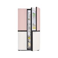 LG 655L大容量对开门中门 多维风幕系统 雾面钢化玻璃面板 粉黛玉白拼色 制冰冰箱S652GPB38B