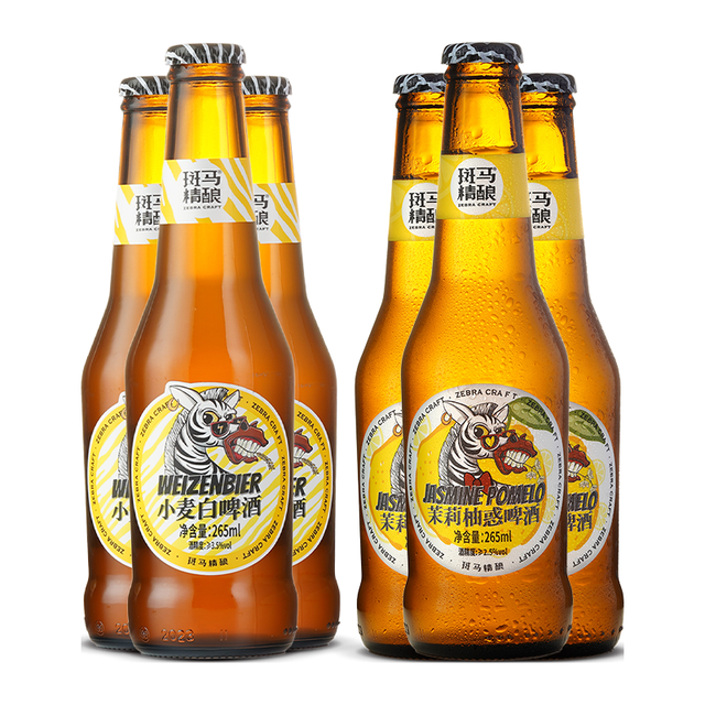 斑马精酿 白啤酒+果啤组合  1x6x265ml 6瓶装 265ml