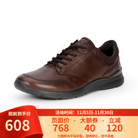 ecco 爱步 Irving 运动鞋男系带休闲鞋 真皮健步鞋511734 55738-可可棕 #40