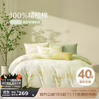 博洋 家纺床上四件套纯棉被套床单100%棉套件全棉被罩 轻盈180cm