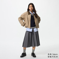 UNIQLO 优衣库 女装宽褶中裙/半身裙裙子25秋冬新款479916