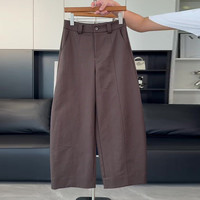1 巨好看的休闲弯刀阔腿裤女2025秋季新款宽松bf慵懒风直筒九分裤子