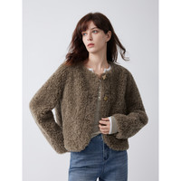 ELLE 她 女士毛绒短外套 EF52665
