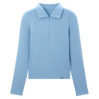 蕉下 Beneunder针织衫polo领肌底衣修身显瘦白色长袖T恤内搭上衣打底衫