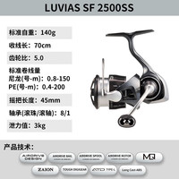 达亿瓦(DAIWA)24鲁比亚斯纺车轮LUVIAS轻量纺车轮路亚轮户外钓鱼轮 左右手互换型 25款SF 2500SS