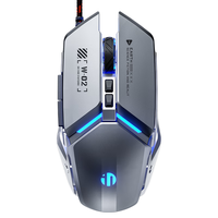 英菲克 PW2升级版 有线鼠标 4000DPI 金属灰