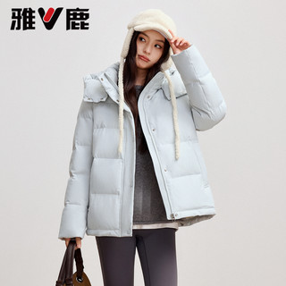 雅鹿短款羽绒服女2025年冬季小个子洋气可拆卸帽保暖外套