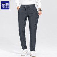 罗蒙（ROMON）冬季加厚保暖羽绒裤男士外穿防寒棉裤冬季加绒宽松运动休闲裤 深灰色 XL （体重140-160斤）