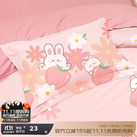 博洋宝贝 Beyond Kids 全棉枕套儿童枕套卡通可爱四季通用亲肤透气 全棉枕套—兔兔桃桃 单只 40cm*60cm