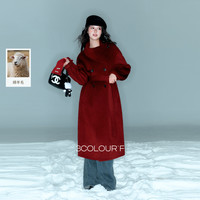 3COLOUR 三彩 独醒 女士双面呢大衣 D404QF202D40