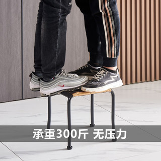 丘林瑟藤编凳子编织椅子塑料矮凳小板凳换鞋凳家用方凳创意成人餐椅