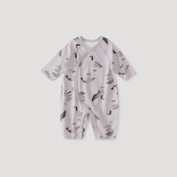 巴厘小猪新生婴儿儿衣服a类纯棉秋季连体衣四季初生儿睡衣宝宝哈衣春秋款 鸭戏春江 59cm