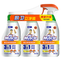 威猛先生 厨卫三合一去油污抑霉菌除皂垢多功能清洁剂 500g*3瓶 元气柠檬