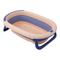 日康（rikang）浴盆 婴儿洗澡盆宝宝折叠沐浴盆  珊瑚粉RK-X1029-2