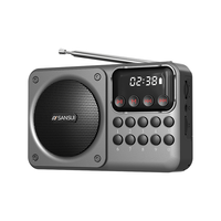 山水M39收音机老人老年人充电插卡迷你小音箱便携式随身听FM调频广播音响蓝牙音箱音乐播放器 灰色
