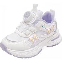 回力童鞋女童跑步鞋2025春夏季透气公主鞋时尚儿童运动鞋 紫白 36 内长约22.6cm
