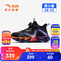 安踏儿童棉鞋男小童登峰3旋钮扣革面防泼水棉鞋312549975N 【革面男款】黑N-1 32