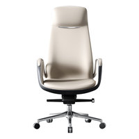 TOMU航海家真皮老板办公椅人体工学电脑书房会议大班椅子 杏仁黄(纳帕头层-接触面真皮)【高背款】