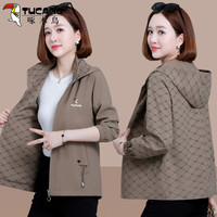 啄木鸟 WOODPECKER 双面穿短外套女春秋2025新款洋气减龄妈妈宽松休闲夹克上衣