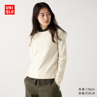 优衣库女装羊绒圆领针织衫长袖毛衣羊绒衫上衣469479 01 糯糯白