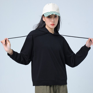 LA真维斯女装宽松休闲上衣连帽长袖卫衣女款帽衫白色衣服洋气上衣