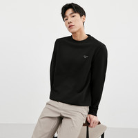 七匹狼圆领卫衣男士秋季抗菌华格夫狼标套头上衣休闲男装 001(黑色) 4XL 190/104A