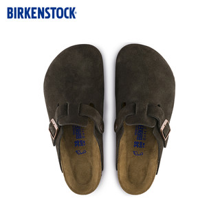 BIRKENSTOCK勃肯德国男女款牛皮绒面革软底Boston包头拖鞋