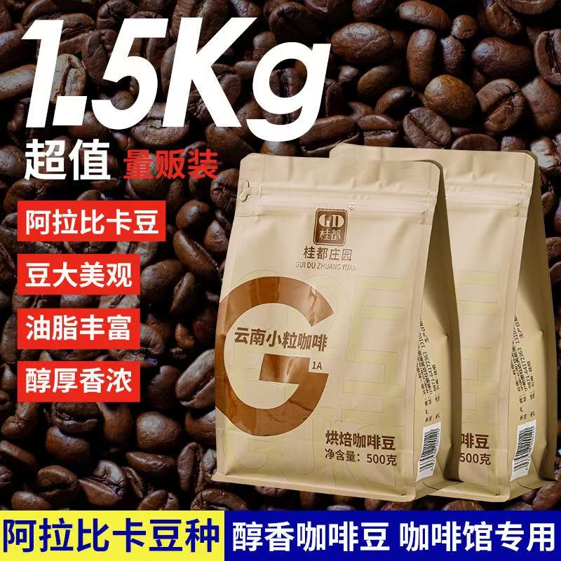 桂都农科院云南小粒咖啡豆特浓新鲜烘焙浓缩咖啡馆现磨黑咖啡商用 100g/袋  中度烘焙【浓香型-】